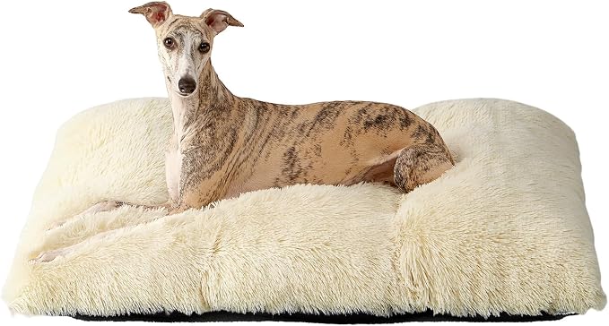 EHEYCIGA Fluffy Dog Crate Bed for Large Dogs, Plush Faux Fur Crate Pad by EHEYCIGA
