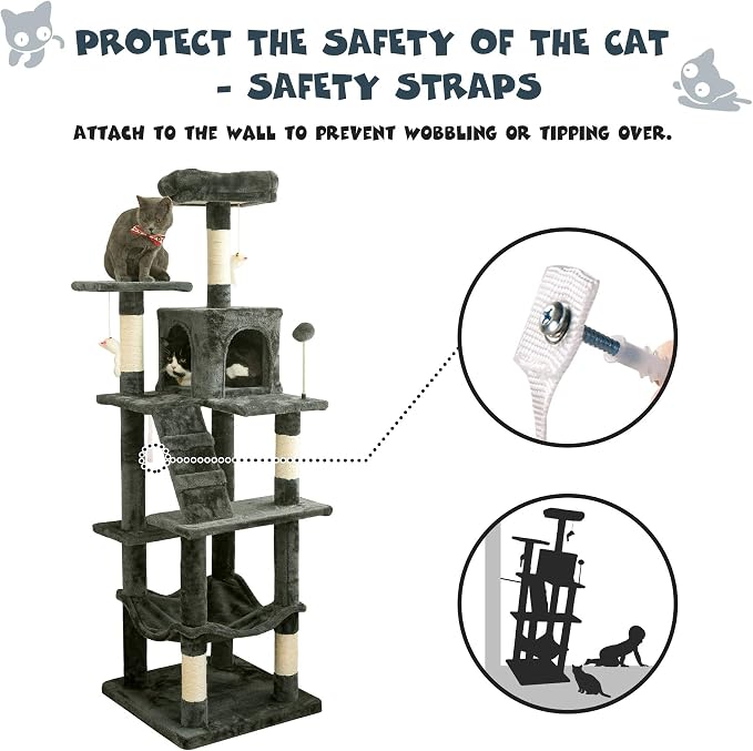MWPO 63.8 inches Multi-Level Cat Tree - Image 9