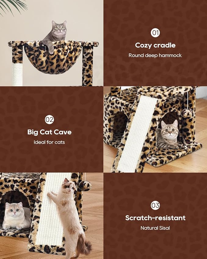 SYANDLVY Leopard Print Cat Tree - Image 2