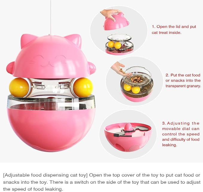 Cat Toy for Indoor Cats Wobble KittenTreat Dispensing Ball Food Dispenser - Image 5