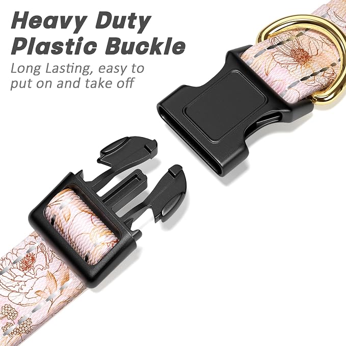Reflective Dog Collar for Extra Small Dogs, Cute Flower Theme Adjustable - Image 4