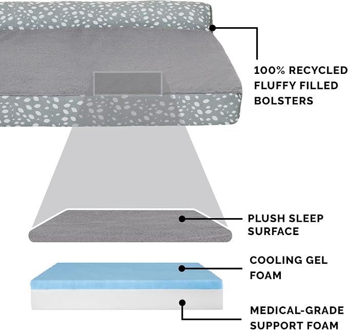 Furhaven Cooling Gel Dog Bed for Large Dogs w/ Removable Bolsters & Washable - Image 4