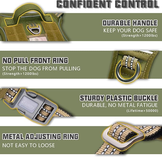 AUROTH Tactical Dog Harness for Large Dogs No Pull Adjustable Pet Harness - Image 3