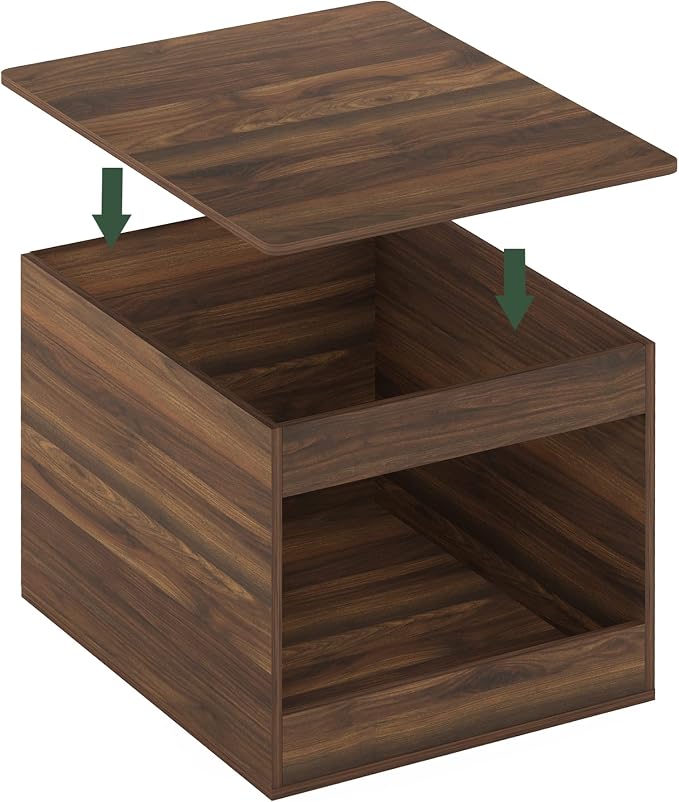 Furinno Peli Top Opening Litter Box Enclosure, Columbia Walnut - Image 4