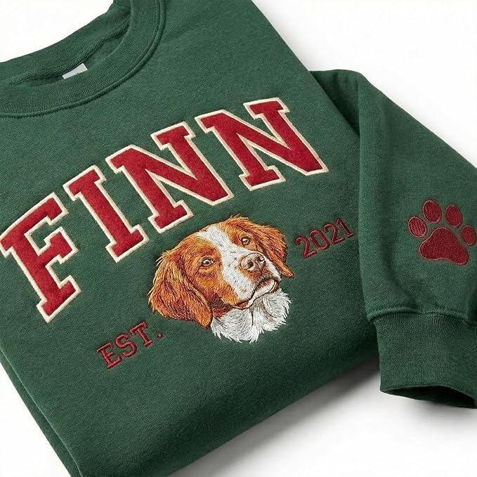NAZENTI Embroidered Dog Sweatshirt Personalized Pet Photo Hoodie Custom Pet - Image 2