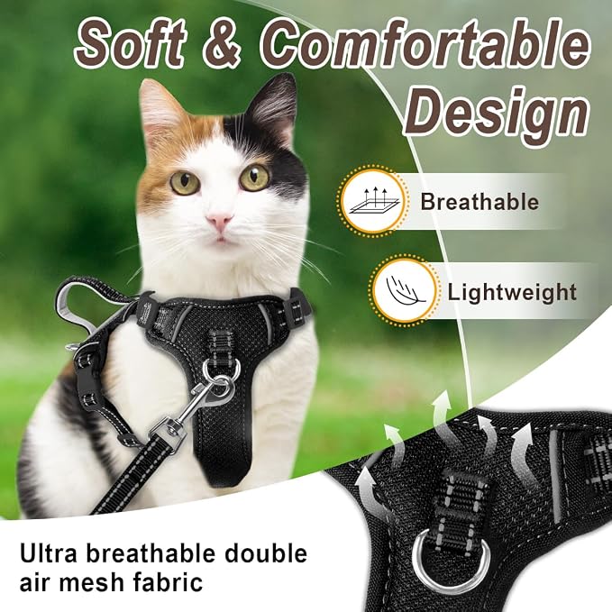 Cat Harness and Leash Set for Walking Escape Proof for Small Large cat Kitten - Image 2