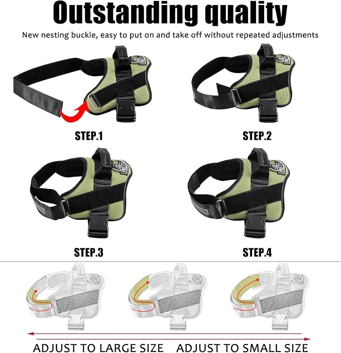 Bolux Dog Harness, No-Pull Reflective Dog Vest, Breathable Adjustable Pet - Image 3