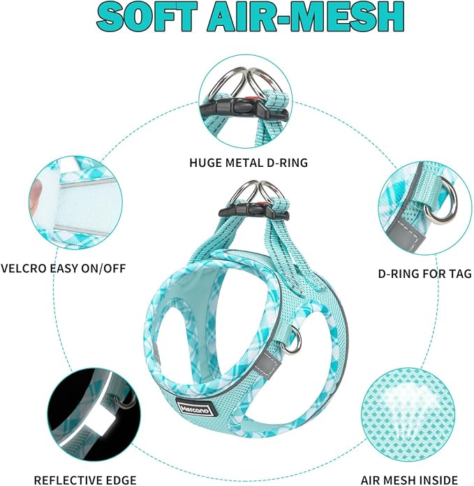 Mercano Soft Mesh Dog Harness and Leash Set, No-Chock Step-in Reflective - Image 3