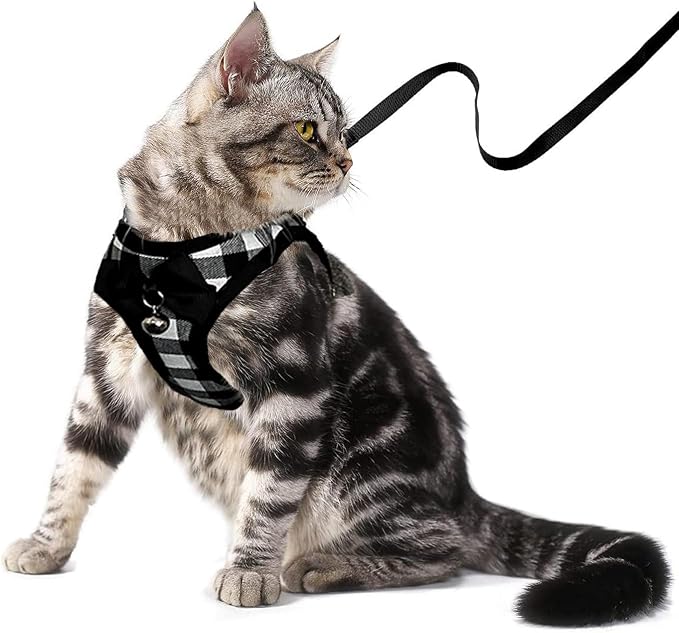 Cat Leashes and Harnesses for Walking, Breathable Soft Kittens Vest for Cats by WONNABUY