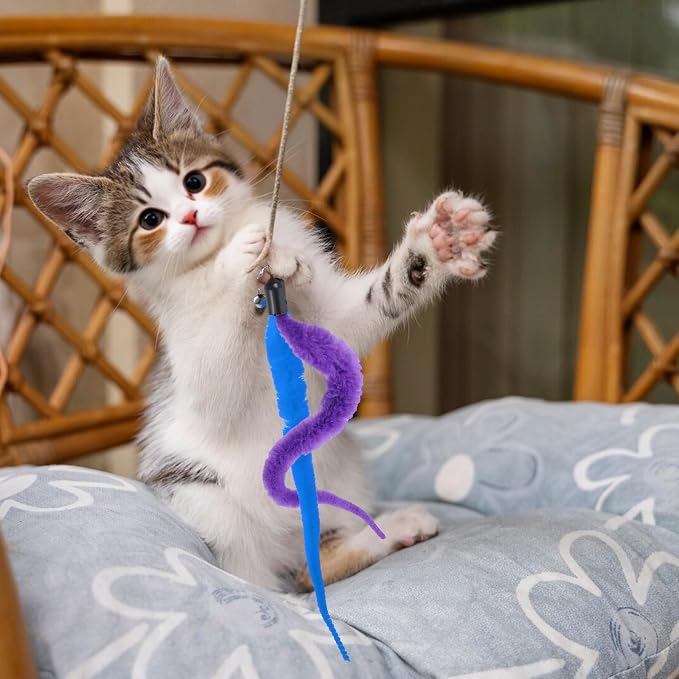 10 Packs Cat Worm Toy Refills Cat Wand Replacement Worms Interactive Cat Wand - Image 5