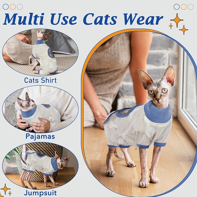 DENTRUN Cat Surgery Recovery Suit Female Male Soft Onesie, Kitten Surgical - Image 4