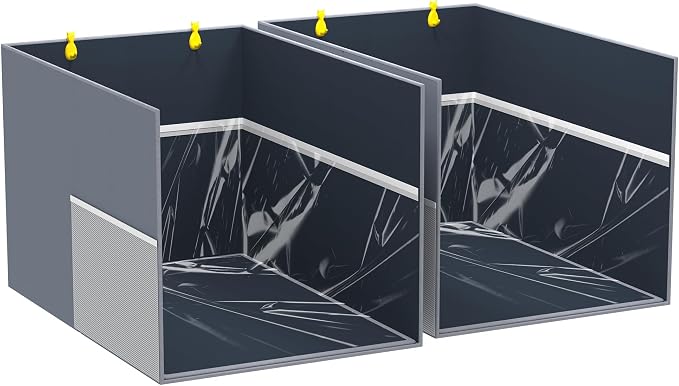 Aokeyee 2PCS Cat Litter Box Enclosure Splash Guard, All-in-One Large Waterproof by Aokeyee