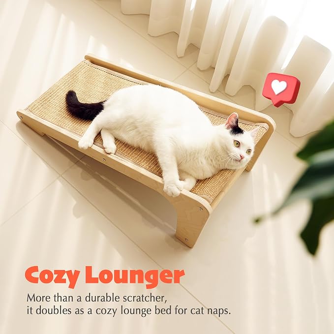 PETKARAY Art Cat Scratcher, 25.2" Sisal Scratching Ramp, L Shaped Scratch Pad - Image 7