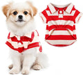 Dog Shirt Polo Shirt Striped Collar Puppy Clothes Summer Button Up Pet Clothes by Pistha