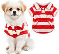 Dog Shirt Polo Shirt Striped Collar Puppy Clothes Summer Button Up Pet Clothes by Pistha