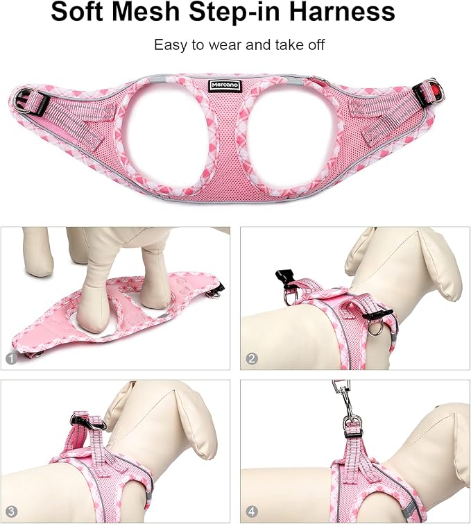 Mercano Soft Mesh Dog Harness and Leash Set, No-Chock Step-in Reflective - Image 7