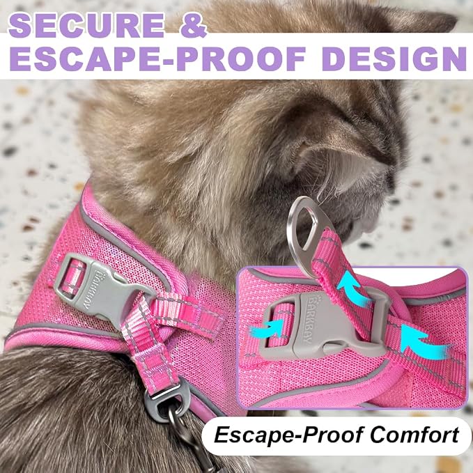 Cat Harness and Leash Set, Escape Proof Kitten Harness, Step in Adjustable Soft - Image 2