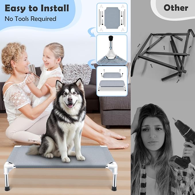Outdoor Elevated Dog Bed, Dog Cots Beds - Image 3