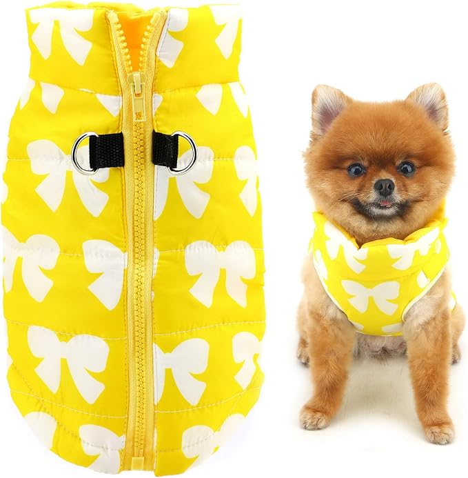 SMALLLEE_LUCKY_STORE Pet Water Resistant Winter Jacket Vest by SMALLLE_LUCKY_STORE