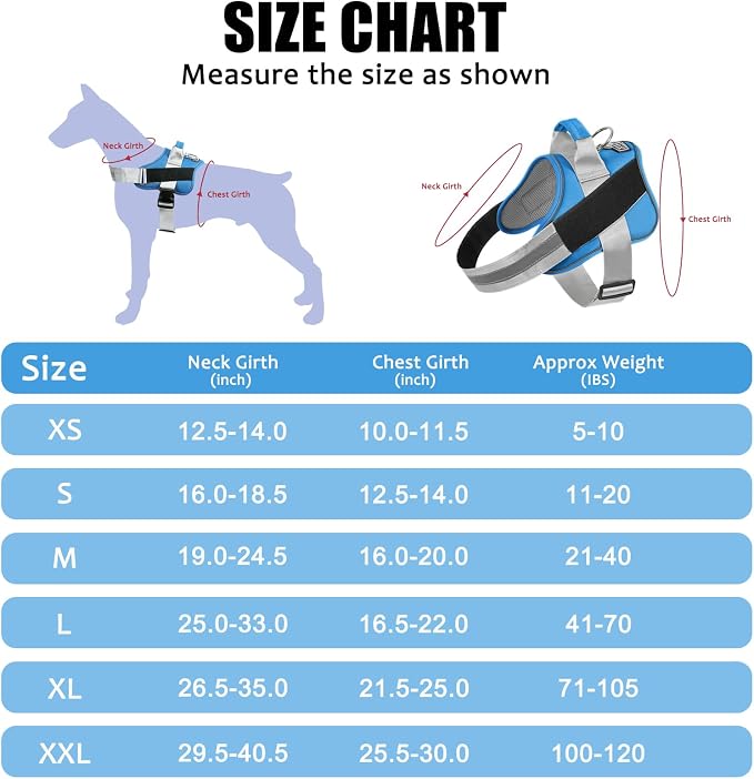 Bolux Dog Harness, No-Pull Reflective Dog Vest, Breathable Adjustable Pet - Image 3