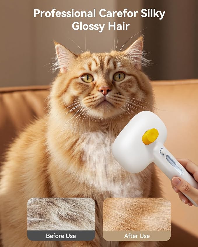 ROJECO 3-in-1 Pet Steam Brush for Cats&Dogs-Pet Spray Hair Removal Detangling - Image 6