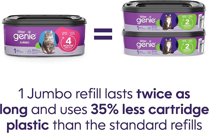 Litter Genie Refill Bags | Jumbo, 56 Total ft | Up to 8 Months of Supply in 2 - Image 5