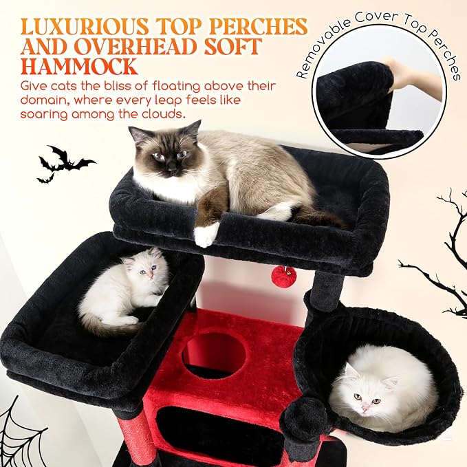 Globlazer XXL Giant Gothic Cat Tree, 83 Inch Heavy Duty Tall Goth Cat Tower - Image 3