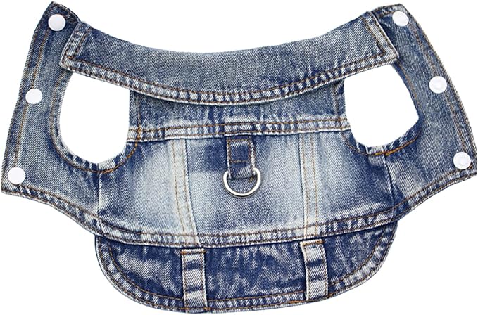 Puppy Clothes for Small Dogs Boy, Classic Western Denim Dog Coat, Dog Jeans - Image 8