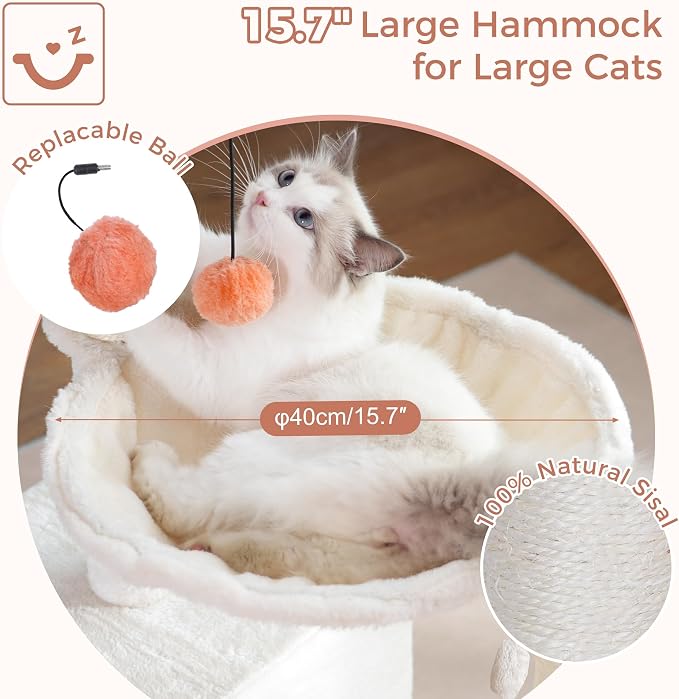 Flower Cat Tree 34" Scratching Post Small Cat Tower - Image 2