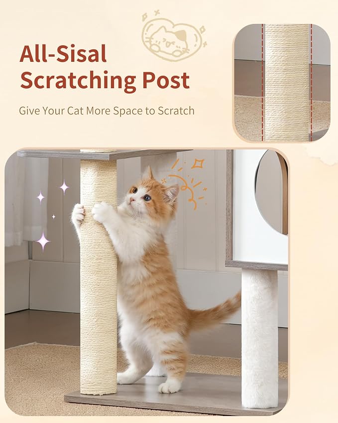 Heybly Cat Tree, 70.5 Inch Wood Tall Cat Tower - Image 6