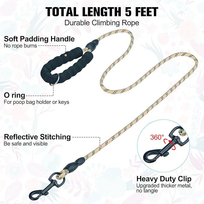 BEAUTYZOO Step in Dog Harness and Leash Set, Floral Pattern Reflective Dog - Image 4