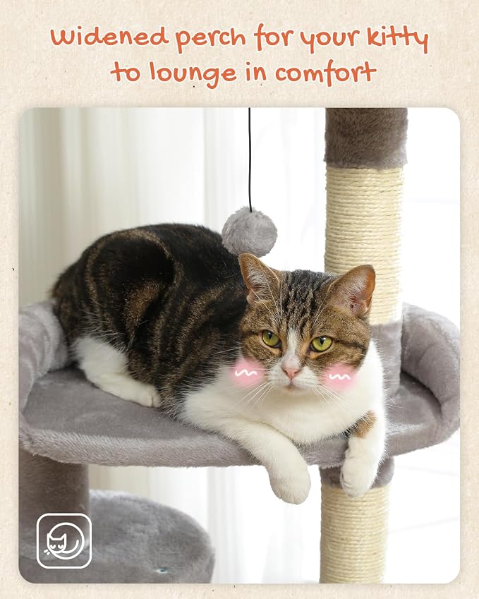 Multi-Level Cat Tree Tower for Indoor Cats, 51.2” Tall Cat Condo - Image 5