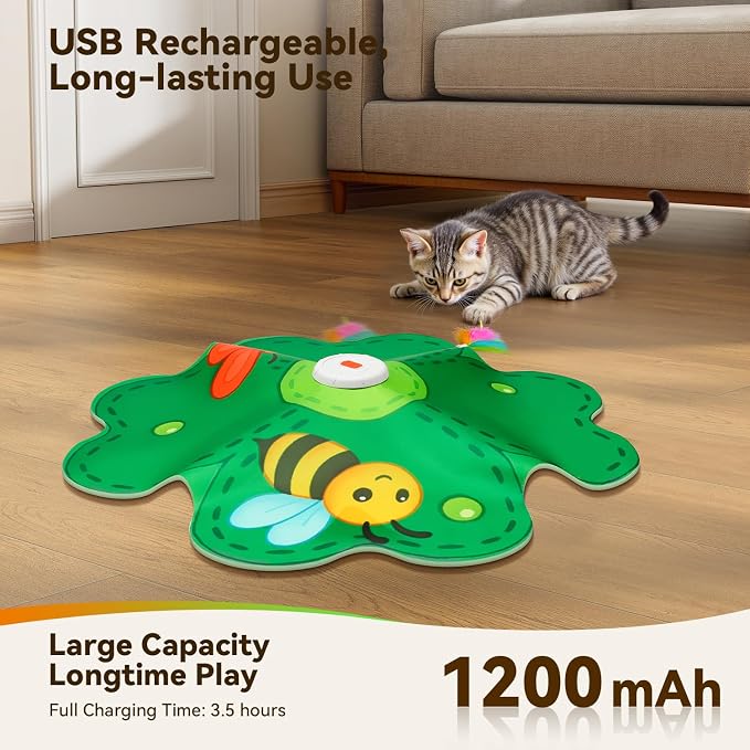 FEELNEEDY Rechargeable Cat Toys, 2 in 1 Hide and Seek Game Interactive Cat Toy - Image 4