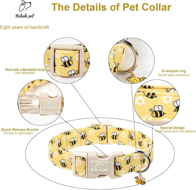 Bee & Daisy Dog Collar for Puppy Small Dogs - Image 3