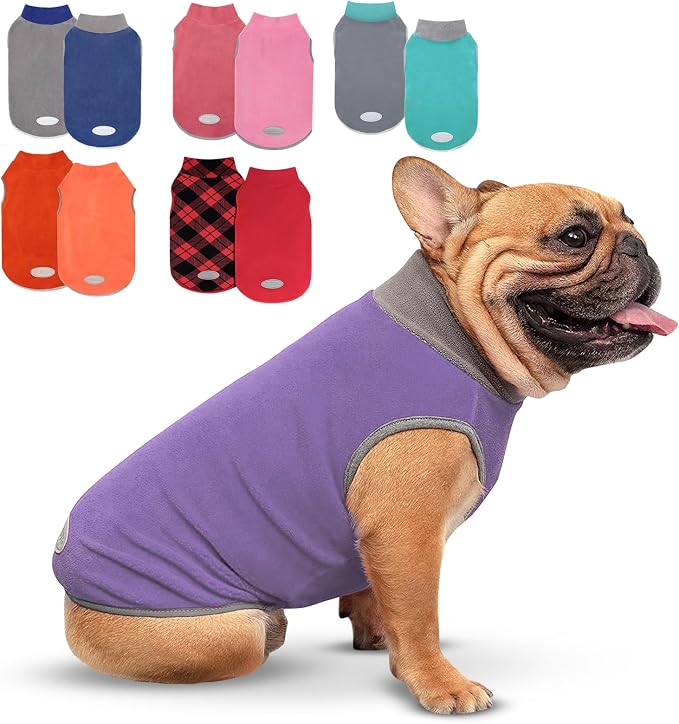 cyeollo 2 Pack Fleece Dog Sweater Pullover Dog Sweatshirt Reflective by CYEOLLO