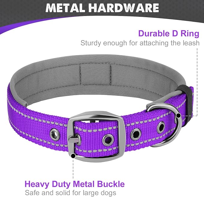 Joytale Dog Collar for Medium Dogs, Neoprene Padded and Adjustable, Reflective - Image 5