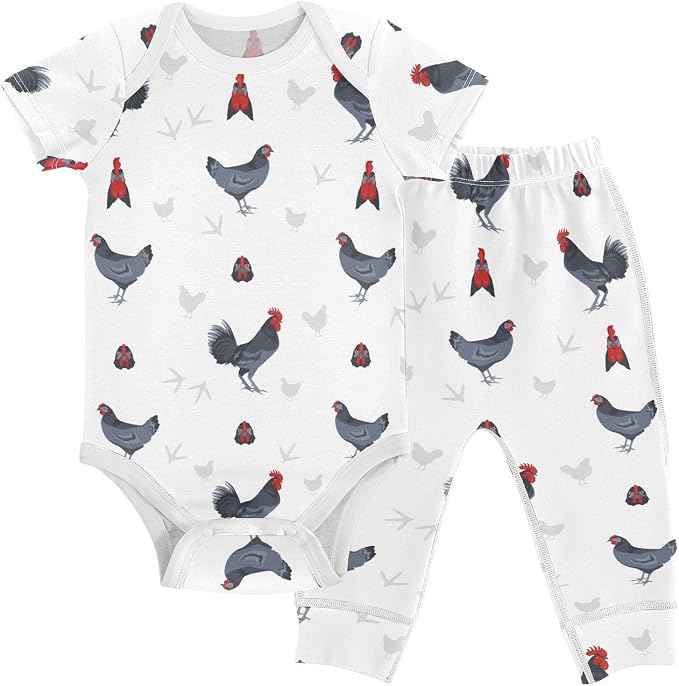 Baby Clothes Set Infant Bodysuits Pants Sets 0-24M by KICPOAY