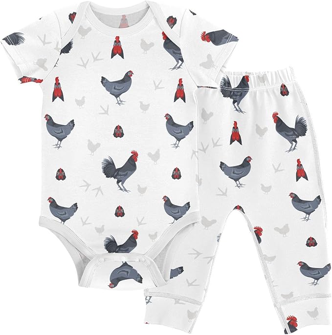 Baby Clothes Set Infant Bodysuits Pants Sets 0-24M by KICPOAY