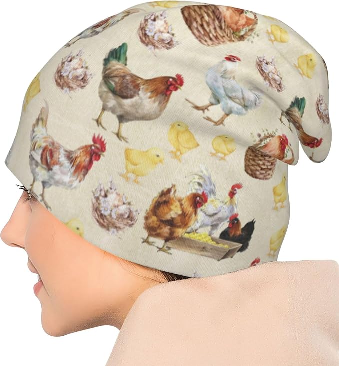Beanie Skull Cap for Women&Men, Stretchy Soft Double-Layer Print Beanies - Image 2