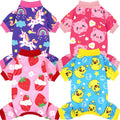 XPUDAC 4 Pieces Dog Pajamas Stretchy Dog Pjs Soft Cute Doggie Clothes by XPUDAC