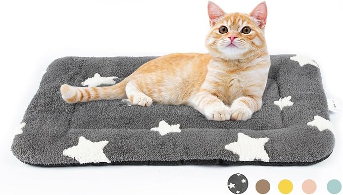 Mora Pets Cat Bed for Indoor Cats Washable Dog Crate Pad Cute Star Dog Bed Mat by MoraPets