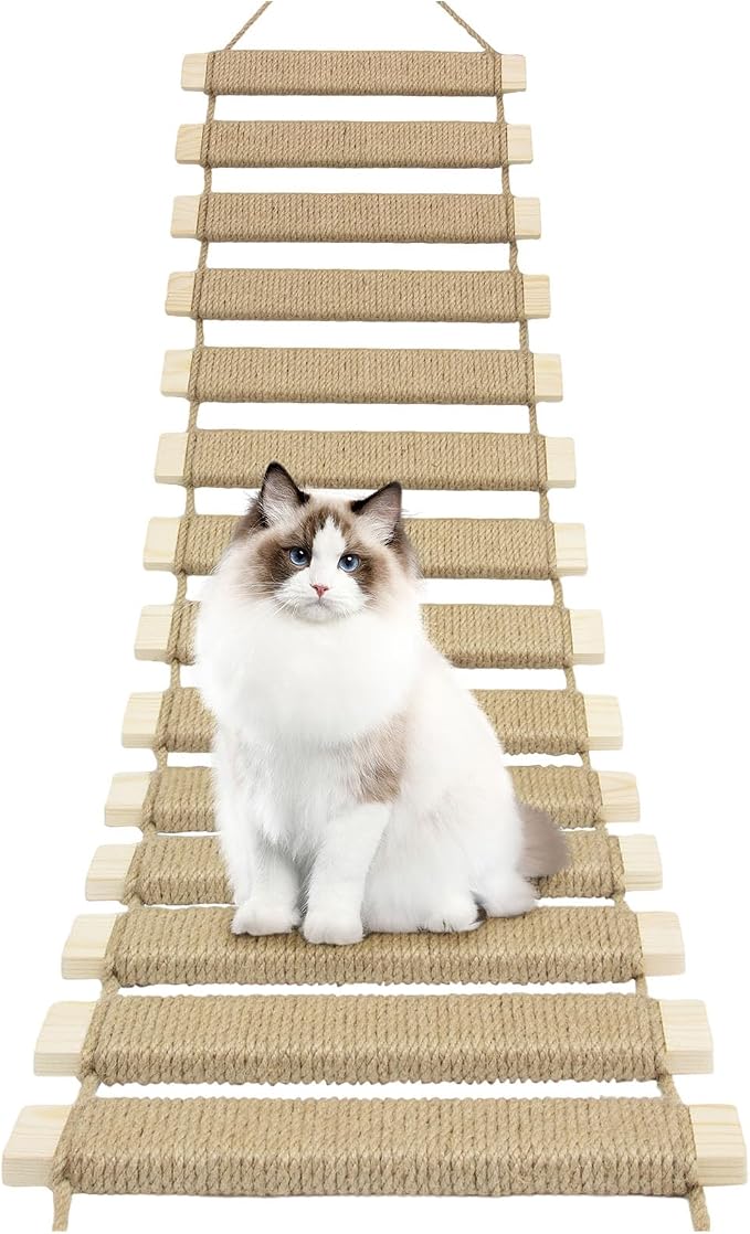40in Cat Ladder & Bridge, Outdoor Cat Tree - Image 8