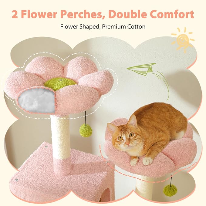 PAWZ Road Flower Cat Tree, 72 Inches Large Cat Tower - Image 4
