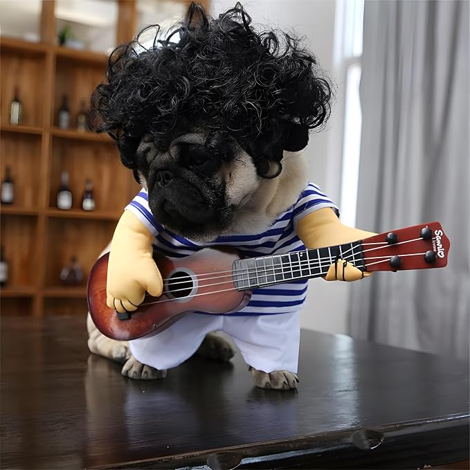 NACOCO Pet Guitar Costume Dog Costumes Cat Halloween Christmas Cosplay Party - Image 3