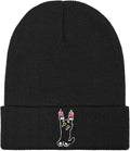 Funny Beanies Warm Knit Hats Fall Winter Black Hip Pop Knit Hat Cap by PBGTYWD