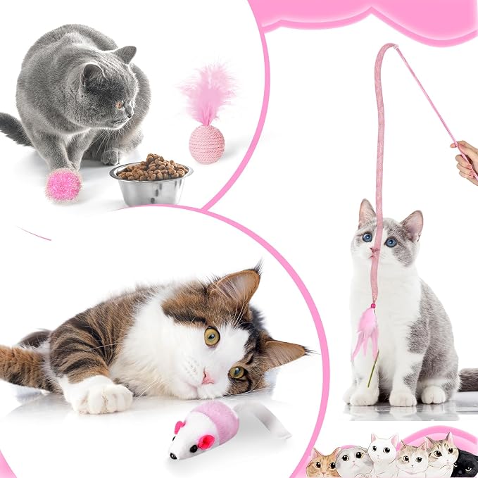 24 Pcs Cat Toys Set Interactive Kitten Toys Pack Including Collapsible Play - Image 5