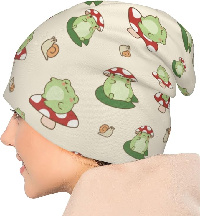 Beanie Skull Cap for Women&Men, Stretchy Soft Double-Layer Print Beanies - Image 2