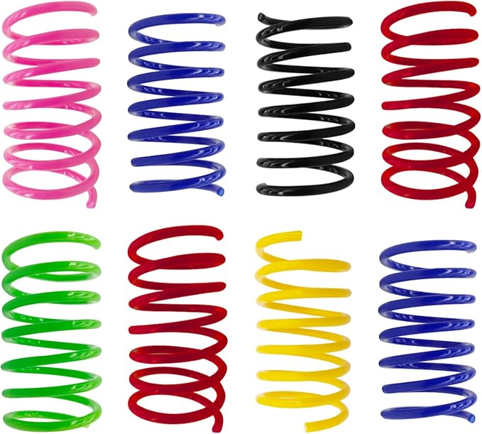 AGYM 6Colors Plastic Spring Cat Toys, 60 Pack Spiral Springs - Image 8