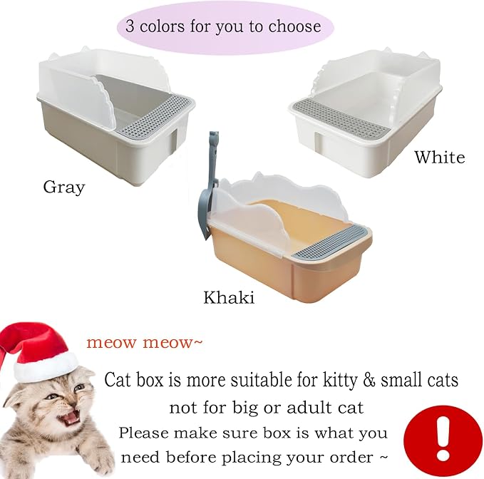 Open Cat Litter Box with High Side, Heightening Anti-Splashing Cats Litter Pan - Image 3