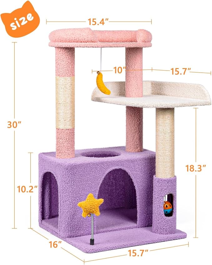 31" Cute Cat Tower for Indoor Kittens - Image 6